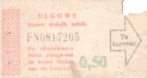 Bilet ogolnopolski 0,50 FN