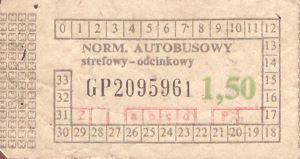 Bilet ogolnopolski 1,50 GP