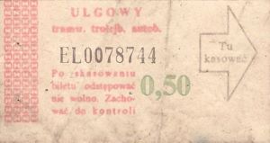 Bilet ogolnopolski 0,50 EL
