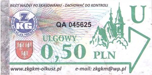 Bilet Olkusz 0,50
