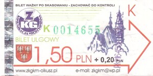 Bilet Olkusz 1,50+20