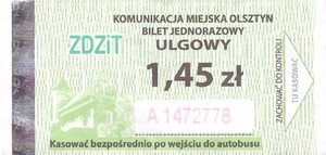 Bilet Olsztyn 1,45