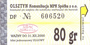 Bilet Olsztyn