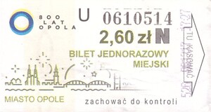 Bilet Opole 2,60