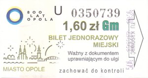 Bilet Opole 1,60