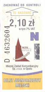 Bilet Opole 2,10