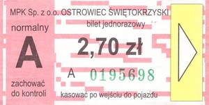 Bilet Ostrowiec Świętokrzyski