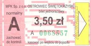 Bilet Ostrowiec Świętokrzyski