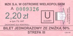 Bilet Ostrów Wielkopolski