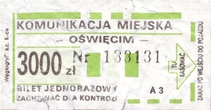 Bilet Oświęcim 3000