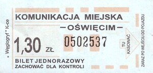 Bilet Oświęcim 1,30
