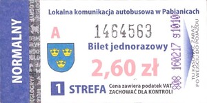 Bilet Pabianice 2,60