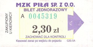 Bilet Piła 2,30