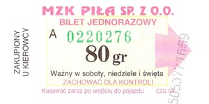 Bilet Piła 80