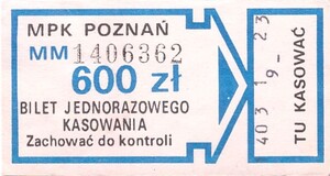 Bilet Poznań 600