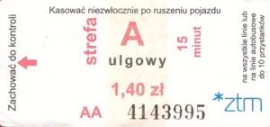 Bilet Poznań A 1,40