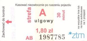 Bilet Poznań A 1,80