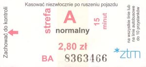 Bilet Poznań A 2,80