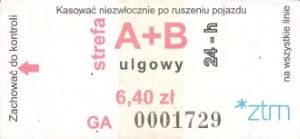 Bilet Poznań A B 6,40