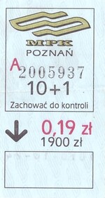 Bilet Poznań 0,19/1900