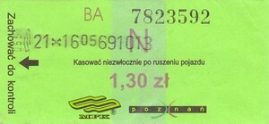 Bilet Poznań 1,30