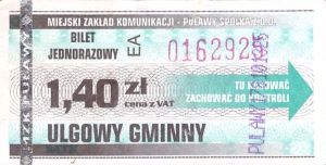 Bilet Puławy 1,40