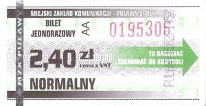 Bilet Puławy 2,40