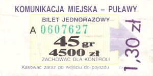 Bilet Puławy 45/4500