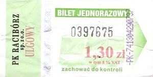 Bilet Racibórz 1,30
