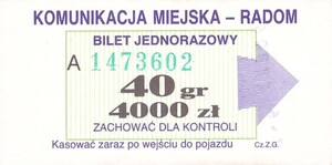Bilet Radom 40/4000