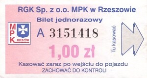 Bilet Rzeszów 1,00