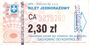 Bilet Rzeszów 2,30