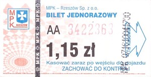 Bilet Rzeszów 1,15
