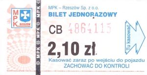 Bilet Rzeszów 2,10