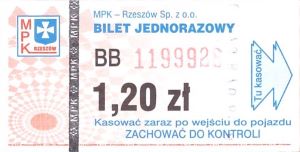 Bilet Rzeszów 1,20