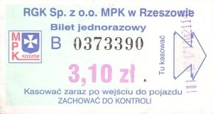 Bilet Rzeszów 3,10