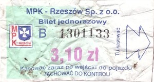 Bilet Rzeszów 3,10