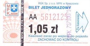 Bilet Rzeszów 1,05