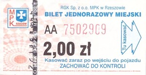 Bilet Rzeszów 2,00