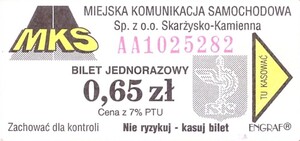 Bilet Skarżysko Kamienna 0,65