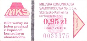 Bilet Skarżysko Kamienna 0,95