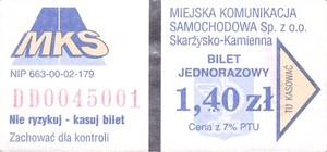 Bilet Skarżysko Kamienna 1,40
