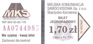 Bilet Skarżysko Kamienna 1,70