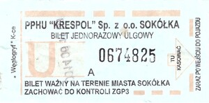 Bilet Sokółka