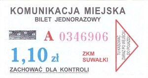 Bilet Suwałki 1,10