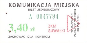 Bilet Suwałki 3,40