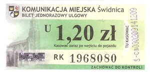 Bilet Świdnica 1,20