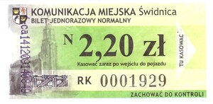 Bilet Świdnica 2,20