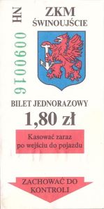 Bilet Świnoujście 1,80