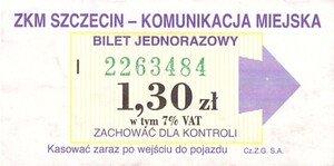 Bilet Szczecin 1,30